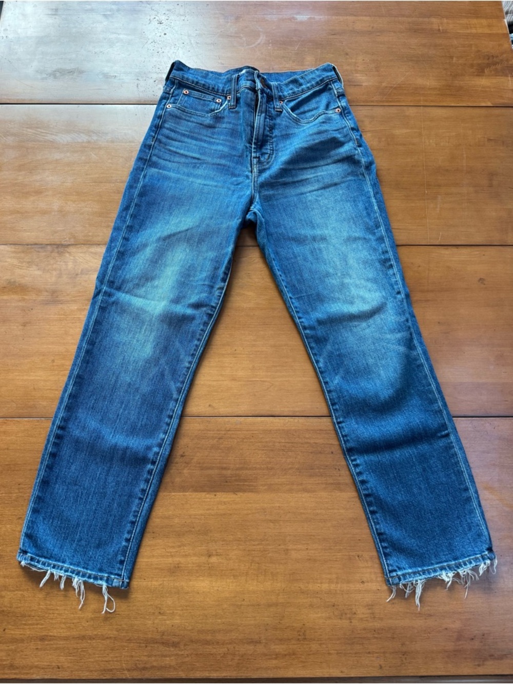 Madewell The Perfect Vintage Crop Jeans Medium Wash Raw Hem Size 26